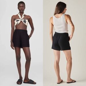 ANINE BING Sporty Textured Elastic Waist Pull On Preppy Scandi Girl Koa Short XS